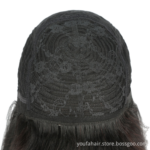 Raw Indian Virgin Remy Human Hair Cuticle Aligned Straight Hair Non Lace Wigs for Black Women Glueless Machine Made Bangs Wigs